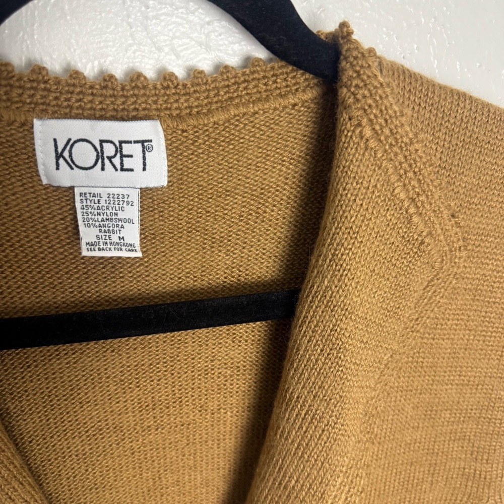 Koret Vintage Retro Embroidered Mocha Brown Floral Knit Sweater Vest - Picture 4 of 5